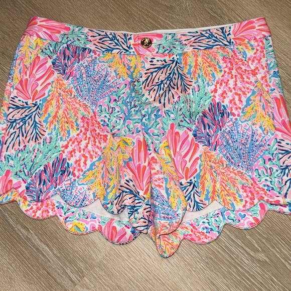 Lilly Pulitzer Buttercup Knit Scalloped Shorts Multi Splashdance Size 10 NWT - Picture 6 of 9